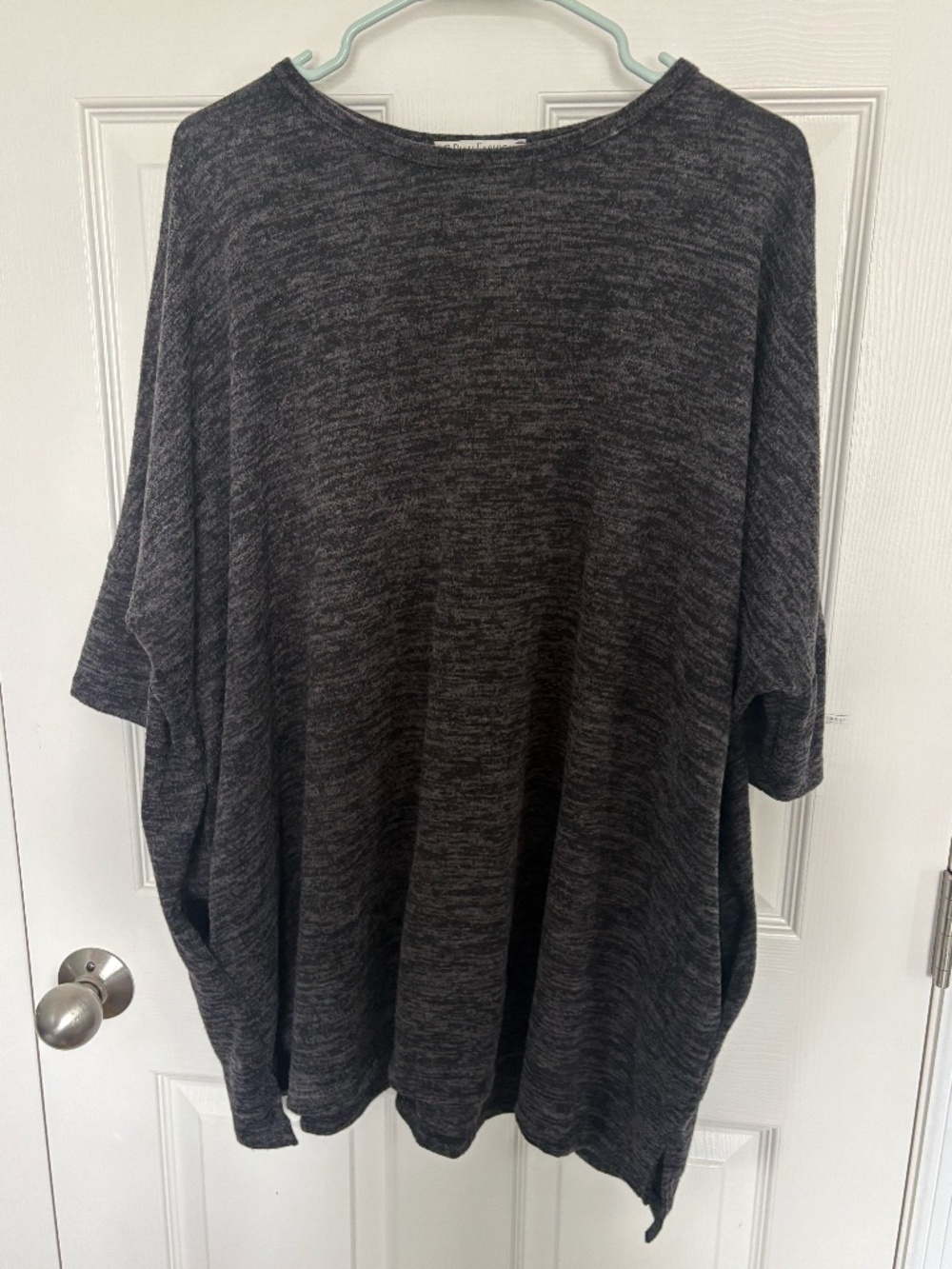 Riah Fashion Signature Soft Blend Knit Top, Dark Grey/Charcoal, Large